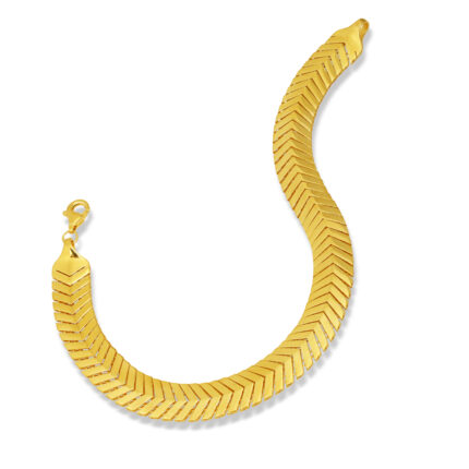 Çavuş Model Kalın Form Altın Kaplama Gümüş Bileklik