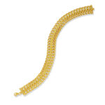 Geniş Form Gold Kaplama Modern Zincir Bileklik – 925 Ayar Gümüş