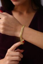 Kalın Döküm Gold Kaplama Bileklik - Görsel 6