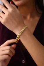 Kalın Döküm Gold Kaplama Bileklik - Görsel 7