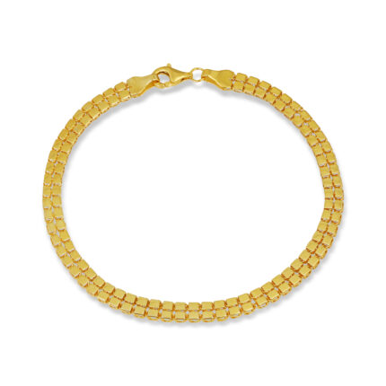 Mozaik Bağlantılı Mini Plaka Altın Kaplama Bileklik