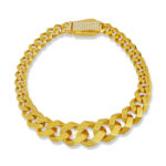 Kare Dokulu Geometrik Altın Kaplama Bileklik