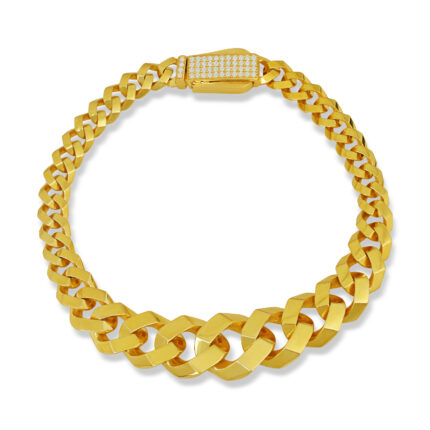 Kare Dokulu Geometrik Altın Kaplama Bileklik