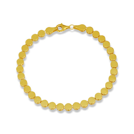 Geniş Form Geometrik Zincir Altın Kaplama Bileklik