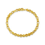 Yuvarlak Plaka Dizilimli Altın Kaplama Modern Bileklik