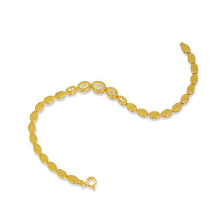 Üç Boyutlu Zigzag Form Altın Kaplama Modern Bileklik