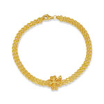 Taş Detaylı Yuvarlak Plaka Altın Kaplama Zarif Bileklik