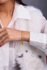 Minimal Oval Form Altın Kaplama Zincir Bileklik - Görsel 3