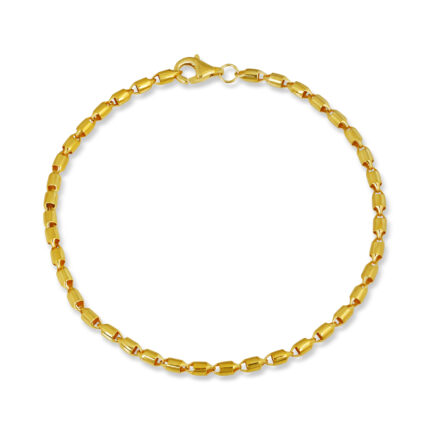 Minimal Oval Form Altın Kaplama Zincir Bileklik