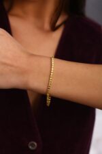 Yuvarlak Halkalı Altın Kaplama Zincir Bileklik - Görsel 3