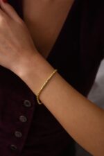 Yuvarlak Halkalı Altın Kaplama Zincir Bileklik - Görsel 5