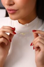 Taşlı Sonsuzluk Yazılı Love Kolye - Görsel 5