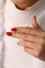 Taşlı Sonsuzluk ve Kalp Figürlü Zarif Kolye - Görsel 2