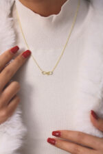 Taşlı Sonsuzluk ve Kalp Figürlü Zarif Kolye - Görsel 3