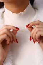 Taşlı Sonsuzluk ve Kalp Figürlü Zarif Kolye - Görsel 4