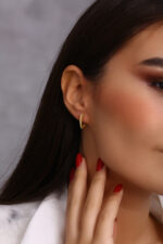 GoldPark Swarovski Taşlı Markiz Gümüş Küpe - Görsel 5