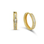 GoldPark Baget Halka Gümüş Küpe – Swarovski Taşlı, Zarif Kadın Küpe