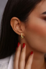 GoldPark Ajda Gold Kaplama Gümüş Küpe - Görsel 5