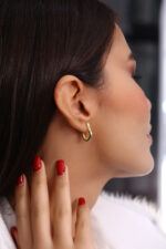 GoldPark Ajda Gold Kaplama Gümüş Küpe - Görsel 2