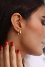 GoldPark Ajda Gold Kaplama Gümüş Küpe - Görsel 4