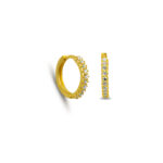 Sıralı Taşlı İnce Altın Kaplama Halka Küpe