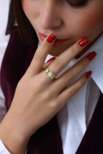 GoldPark Sekizgen Petek Form Modern Kadın Yüzük – 925 Ayar Gümüş - Görsel 9