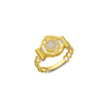 GoldPark Sekizgen Petek Form Modern Kadın Yüzük – 925 Ayar Gümüş