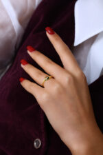 GoldPark Taç Form İnce Taş Detaylı Kadın Yüzük – 925 Ayar Gümüş - Görsel 8