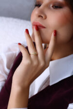 GoldPark Taç Form İnce Taş Detaylı Kadın Yüzük – 925 Ayar Gümüş - Görsel 5