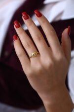 GoldPark Taç Form İnce Taş Detaylı Kadın Yüzük – 925 Ayar Gümüş - Görsel 3