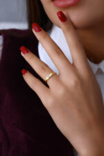 GoldPark Minimal Baget Taş Kadın Yüzük – 925 Ayar Gümüş - Görsel 4