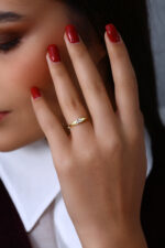 GoldPark Minimal Baget Taş Kadın Yüzük – 925 Ayar Gümüş - Görsel 5