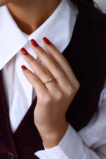 GoldPark Minimal Baget Taş Kadın Yüzük – 925 Ayar Gümüş - Görsel 6