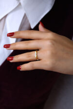 GoldPark Minimal Baget Taş Kadın Yüzük – 925 Ayar Gümüş - Görsel 7