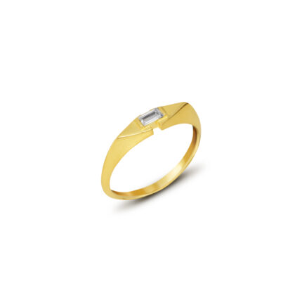 GoldPark Minimal Baget Taş Kadın Yüzük – 925 Ayar Gümüş