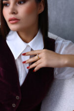 GoldPark Uzun Baget Modern Form Kadın Yüzük – 925 Ayar Gümüş - Görsel 5