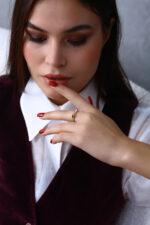 GoldPark Uzun Baget Modern Form Kadın Yüzük – 925 Ayar Gümüş - Görsel 7