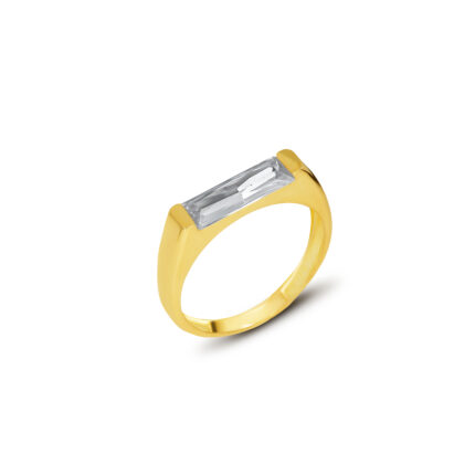 GoldPark Uzun Baget Modern Form Kadın Yüzük – 925 Ayar Gümüş