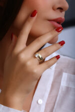 GoldPark Geniş Bant Modern Tek Taş Kadın Yüzük – 925 Ayar Gümüş - Görsel 5