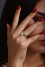 GoldPark Geniş Bant Modern Tek Taş Kadın Yüzük – 925 Ayar Gümüş - Görsel 7