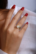 GoldPark Geniş Bant Modern Tek Taş Kadın Yüzük – 925 Ayar Gümüş - Görsel 9