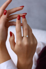 GoldPark Klasik İnce Tek Taş Kadın Yüzük – 925 Ayar Gümüş - Görsel 11