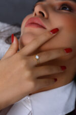 GoldPark Klasik İnce Tek Taş Kadın Yüzük – 925 Ayar Gümüş - Görsel 3