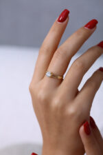 GoldPark Klasik İnce Tek Taş Kadın Yüzük – 925 Ayar Gümüş - Görsel 10