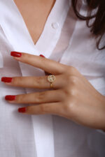 GoldPark Sekizgen Baget İşlemeli Modern Kadın Yüzük – 925 Ayar Gümüş - Görsel 10