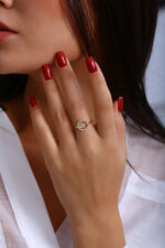 GoldPark Sekizgen Baget İşlemeli Modern Kadın Yüzük – 925 Ayar Gümüş - Görsel 6