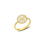 GoldPark Sekizgen Baget İşlemeli Modern Kadın Yüzük – 925 Ayar Gümüş