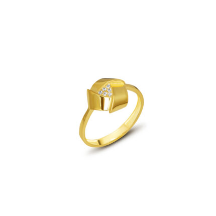 GoldPark Geometrik Kıvrımlı Modern Kadın Yüzük – 925 Ayar Gümüş