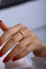 GoldPark İnce Baget Sıra Minimal Kadın Yüzük – 925 Ayar Gümüş - Görsel 2