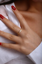 GoldPark İnce Baget Sıra Minimal Kadın Yüzük – 925 Ayar Gümüş - Görsel 3